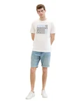 TOM TAILOR Jeansbermudas JOSH Weiß/Creme/Hellblau/Beige
