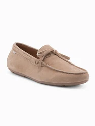 OMBRE Herren Mokassin Schuhe mit Driver Sohle Beige/Braun