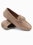 OMBRE Herren Mokassin Schuhe mit Driver Sohle Beige/Braun