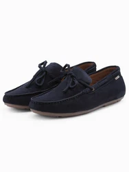 OMBRE Herren Mokassin Schuhe mit Driver Sohle Dunkelblau/Blau/Hellblau