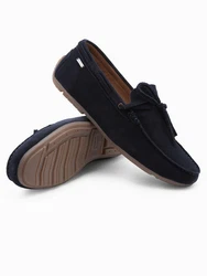OMBRE Herren Mokassin Schuhe mit Driver Sohle Dunkelblau/Blau/Hellblau