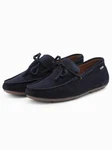 OMBRE Herren Mokassin Schuhe mit Driver Sohle Dunkelblau/Blau/Hellblau