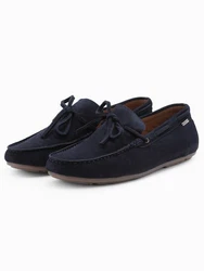 OMBRE Herren Mokassin Schuhe mit Driver Sohle Dunkelblau/Blau/Hellblau