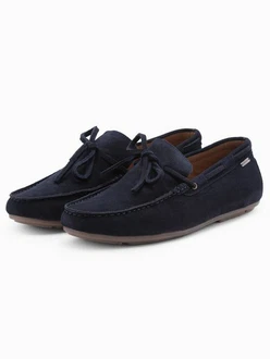 OMBRE Herren Mokassin Schuhe mit Driver Sohle Dunkelblau/Blau/Hellblau