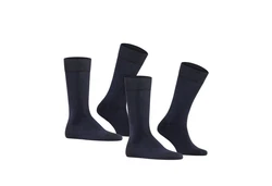FALKE Kurzsocken Herren 4er Pack Schwarz/Dunkelblau/Blau