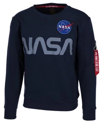 Alpha Industries Sweatshirt NASA Reflective Sweater Dunkelblau/Blau/Dunkelgrau/Rot