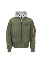 Alpha Industries Bomberjacke MA-1 D-Tec grn/rot