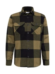 Jack & Jones Langarmhemd JJEDARREN Dunkelgrün/Beige