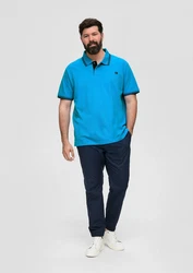 s.Oliver Kurzarmshirt Poloshirt mit Logo-Detail Blau/Türkis/Hellblau