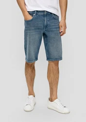 s.Oliver Stoffhose Jeans-Shorts Straight Leg High Rise Weiß/Creme/Hellblau