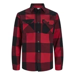 Jack & Jones Karohemd JJEDARREN Overshirt LS Dunkelrot/Rot