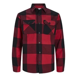 Jack & Jones Karohemd JJEDARREN Overshirt LS Dunkelrot/Rot