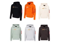 Alpha Industries Hoody Alpha Label Grau/Dunkelgrau/Braun/Dunkelbraun/Khaki/Schwarz
