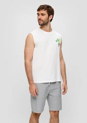 s.Oliver Bermudas Chino-Shorts Weiß/Creme/Grün
