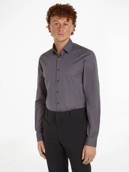 Calvin Klein Hemd Dunkelgrau/Grau/Braun