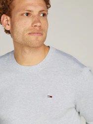 Tommy Jeans Rundhalspullover TJM SLIM ESSENTIAL LIGHT SWEATER Grau