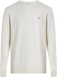 Calvin Klein Pullover COTTON SILK BLEND CN SWEATER Khaki/Creme/Weiß/Beige