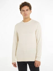 Calvin Klein Pullover COTTON SILK BLEND CN SWEATER Khaki/Creme/Weiß/Beige