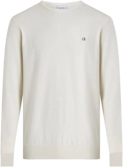 Calvin Klein Pullover COTTON SILK BLEND CN SWEATER Khaki/Creme/Weiß/Beige
