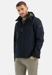 Softshelljacke mit abnehmbarer Kapuze Markenlabel