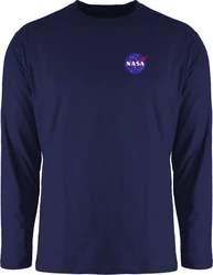 Shirtracer Rundhalsshirt NASA Logo Space X Merchandise Weltraum Weltall Dunkelblau/Blau