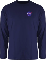 Shirtracer Rundhalsshirt NASA Logo Space X Merchandise Weltraum Weltall Dunkelblau/Blau