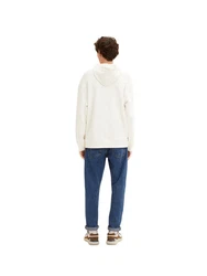 TOM TAILOR Sweatshirt Kapuzenpullover Weiß/Creme/Hellblau/Beige/Khaki