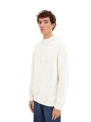 TOM TAILOR Sweatshirt Kapuzenpullover Weiß/Creme/Hellblau/Beige/Khaki