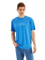 COMEOR Oversize-Shirt Herren T-Shirt Urban Streetwear Blau/Hellblau