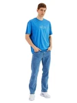 COMEOR Oversize-Shirt Herren T-Shirt Urban Streetwear Blau/Hellblau
