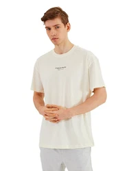 COMEOR Oversize-Shirt Herren T-Shirt Urban Streetwear Beige/Khaki/Weiß