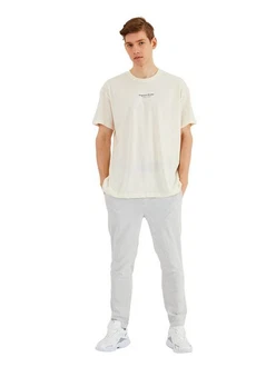 COMEOR Oversize-Shirt Herren T-Shirt Urban Streetwear Beige/Khaki/Weiß
