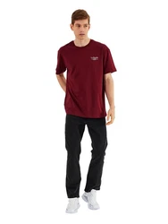 COMEOR Oversize-Shirt Herren T-Shirt Urban Streetwear Dunkelrot/Bordeaux/Rot