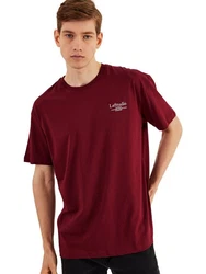 COMEOR Oversize-Shirt Herren T-Shirt Urban Streetwear Dunkelrot/Bordeaux/Rot