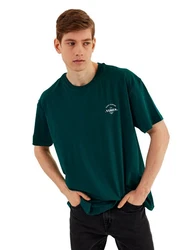 COMEOR Oversize-Shirt Herren T-Shirt Urban Streetwear Dunkelgrün/Grün/Türkis