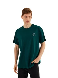 COMEOR Oversize-Shirt Herren T-Shirt Urban Streetwear Dunkelgrün/Grün/Türkis