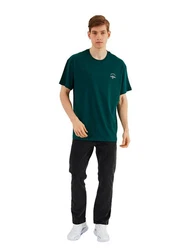 COMEOR Oversize-Shirt Herren T-Shirt Urban Streetwear Dunkelgrün/Grün/Türkis
