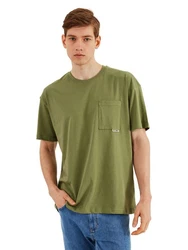 COMEOR Oversize-Shirt Herren T-Shirt Urban Streetwear Dunkelgrün/Grün/Khaki