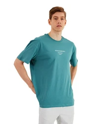 COMEOR Oversize-Shirt Herren T-Shirt Urban Streetwear Türkis/Grün