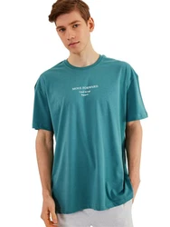 COMEOR Oversize-Shirt Herren T-Shirt Urban Streetwear Türkis/Grün