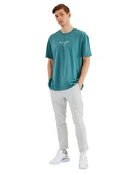 COMEOR Oversize-Shirt Herren T-Shirt Urban Streetwear Türkis/Grün