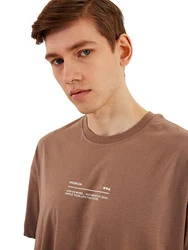 COMEOR Oversize-Shirt Herren T-Shirt Urban Streetwear Braun/Beige