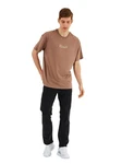 COMEOR Oversize-Shirt Herren T-Shirt Urban Streetwear Braun/Beige