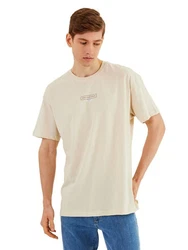 COMEOR Oversize-Shirt Herren T-Shirt Urban Streetwear Khaki/Beige/Weiß/Orange