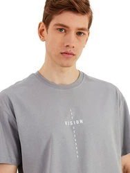 COMEOR Oversize-Shirt Herren T-Shirt Urban Streetwear Grau