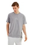 COMEOR Oversize-Shirt Herren T-Shirt Urban Streetwear Grau