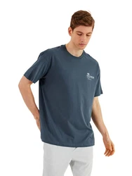 COMEOR Oversize-Shirt Herren T-Shirt Urban Streetwear Blau/Dunkelblau/Grau