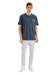 COMEOR Oversize-Shirt Herren T-Shirt Urban Streetwear Blau/Dunkelblau/Grau