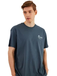 COMEOR Oversize-Shirt Herren T-Shirt Urban Streetwear Blau/Dunkelblau/Grau