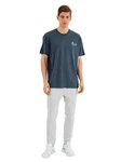 COMEOR Oversize-Shirt Herren T-Shirt Urban Streetwear Blau/Dunkelblau/Grau